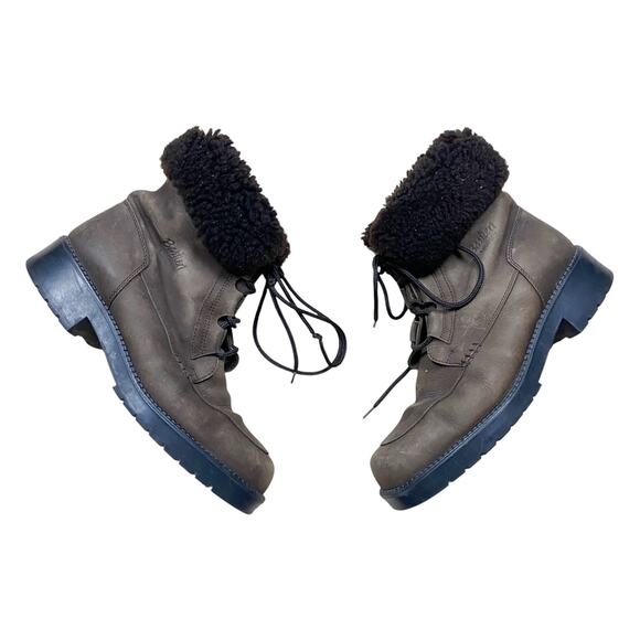 Bastien Genuine Lambswool Lined Snow Boots Womens 8 Brown Winter Sherpa Suede - Picture 1 of 4
